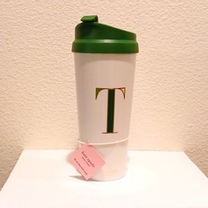 Kate Spade New York Monogram Initial Thermal Mug Tumbler "T" It's Personal 16 oz